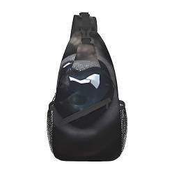 Mysterious Love Stone Multifunktionale Nylon-Brusttasche, leicht und tragbar, geeignet für Männer und Frauen, perfekte Größe, langlebig und wasserdicht, Schwarz, Einheitsgröße von AkosOL