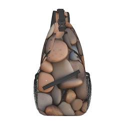 Pebbles In The Beach Multifunktionale Nylon-Brusttasche, leicht und tragbar, geeignet für Männer und Frauen, perfekte Größe, langlebig und wasserdicht, Schwarz, Einheitsgröße von AkosOL