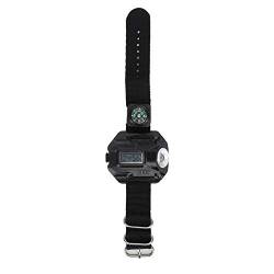 Akozon Uhr Digitale Sportuhr mit LED-Taschenlampe und wasserdichter elektronischer Kompassuhr für den Außenbereich(Schwarz) von Akozon