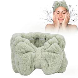 Korallenvlies-Haarschleifen-Stirnband, Starke Wasseraufnahme, Make-up, Kosmetisches Haarband, Haar-Accessoires (Matcha-grünes Haarband) von Akozon