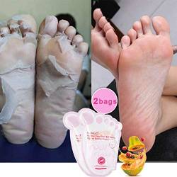 Mango Peeling Fuß Peeling Maske, 1 Paar Fußmaske Peeling Nagelhaut Fußpflege Fuß Feuchtigkeitsmaske zur Entfernung abgestorbener Haut für gesunde, weiche Füße von Akozon