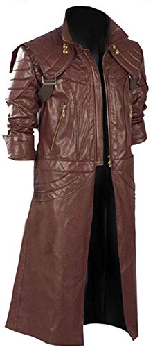 Aksah Fashion Devil Cry 5 Game Dante Trenchcoat | Kastanienbrauner Ledermantel für Herren, Aus Echtleder, XS von Aksah Fashion