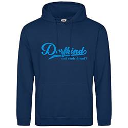 AkyTEX Dorfkind und stolz Hoodie Kapuzenpullover Sweatshirt (Navyblau, L) von AkyTEX