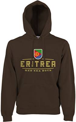 AkyTEX Eritrea Fan Hoodie Kapuzenpullover WM2018 Chocolate M von AkyTEX