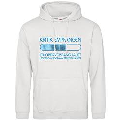 AkyTEX Fun-Hoodie Kritik Ignoriervorgang Leck-Mich-Programm Kapuzenpullover Sweatshirt (Weiss, S) von AkyTEX