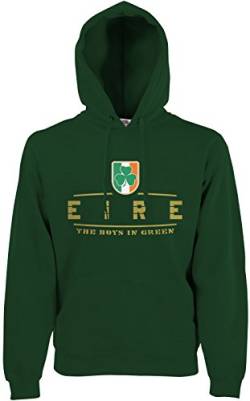 AkyTEX Irland Eire Fan-Hoodie EM-2021 Kapuzenpullover Flaschengrün XXL von AkyTEX