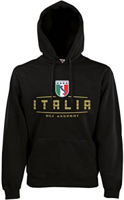 AkyTEX Italien Italia Fan-Hoodie EM-2021 Kapuzenpullover Schwarz L von AkyTEX