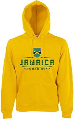 AkyTEX Jamaika Jamaica Fan Hoodie Kapuzenpullover WM2018 Gelb XXL von AkyTEX