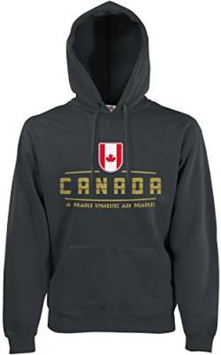 AkyTEX Kanada Canada Fan Hoodie Kapuzenpullover WM2018 Graphit S von AkyTEX