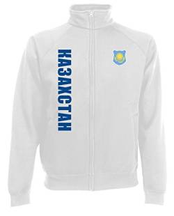 AkyTEX Kasachstan Ka3axctah EM-2020 Sweatjacke Wunschname Nummer Weiß XL von AkyTEX