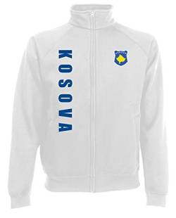 AkyTEX Kosovo Kosova EM-2020 Sweatjacke Wunschname Wunschnummer Weiß L von AkyTEX