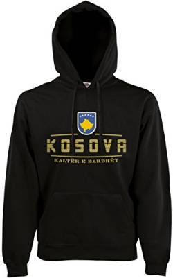 AkyTEX Kosovo Kosova Fan-Hoodie EM-2021 Kapuzenpullover Schwarz M von AkyTEX