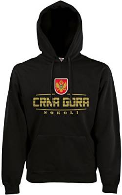 AkyTEX Montenegro CRNA Gora Fan-Hoodie EM-2021 Kapuzenpullover Schwarz L von AkyTEX