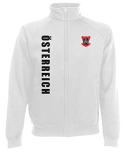 AkyTEX Österreich Austria EM-2020 Sweatjacke Wunschname Nummer Weiß XXL von AkyTEX