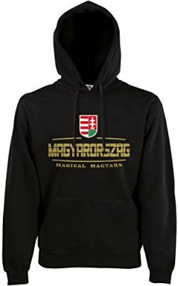 AkyTEX Ungarn Magyarorszag Fan-Hoodie EM-2021 Kapuzenpullover Schwarz M von AkyTEX