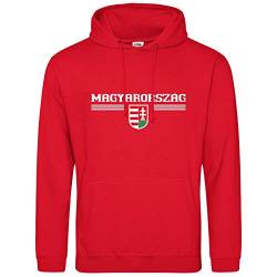 AkyTEX Ungarn Magyarorszag Hoodie Kapuzenpullover Hoody Wappen (Rot, L) von AkyTEX