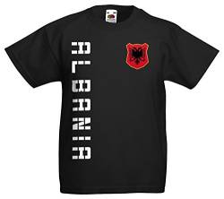 Albanien Shqiperia Kinder-Shirt Name Nummer Trikot EM-2021 Schwarz 164 von AkyTEX