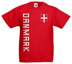 Dänemark Danmark Kinder-Shirt Name Nummer Trikot EM-2021 Rot 164 von AkyTEX
