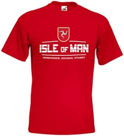 Isle of Man EM T-Shirt 2021 Fanshirt Rot S von AkyTEX