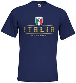 Italien Italia EM T-Shirt 2021 Fanshirt Navyblau M von AkyTEX
