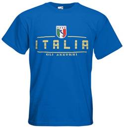 Italien Italia T-Shirt Fanshirt Nation EM-2021 Royalblau M von AkyTEX