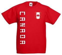 Kanada Canada Kinder EM 2016 T-Shirt Trikot Name Nummer (Rot, 152) von AkyTEX