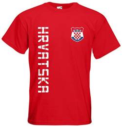 Kroatien Hrvatska T-Shirt Name Nr Fanshirt Trikot EM-2021 Rot XL von AkyTEX