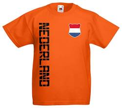 Niederlande Nederland Kinder-Shirt Name Nr Trikot EM-2021 Orange 140 von AkyTEX