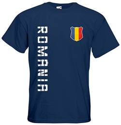 Rumänien Romania T-Shirt Name Nummer Fanshirt Trikot EM-2021 Navyblau M von AkyTEX