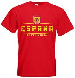 Spanien Espana T-Shirt Fanshirt Nation EM-2021 Rot L von AkyTEX