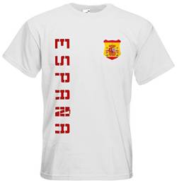 Spanien Espana T-Shirt Name Nummer Fanshirt Trikot EM-2021 Weiß XL von AkyTEX