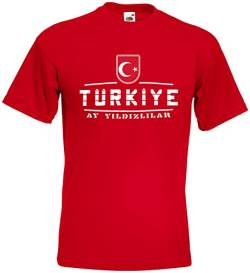 Türkei Türkiye EM T-Shirt 2021 Fanshirt Rot L von AkyTEX