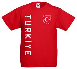Türkei Türkiye Kinder-Shirt Name Nummer Trikot EM-2021 Rot 152 von AkyTEX