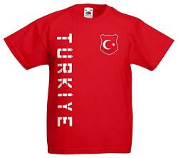 Türkei Türkiye Kinder-Shirt Name Nummer Trikot EM-2021 Rot 164 von AkyTEX