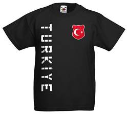 Türkei Türkiye Kinder-Shirt Name Nummer Trikot EM-2021 Schwarz 140 von AkyTEX