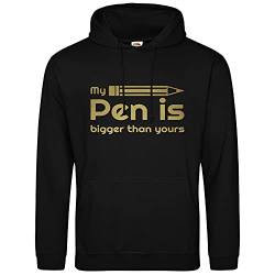 AkyTex Fun-Hoodie My Pen is Bigger Than Yours Kapuzenpullover Sweatshirt (Schwarz, M) von AkyTex