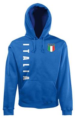 AkyTex Italien Italia EM-2020 Hoodie Wunschname Wunschnummer Royalblau S von AkyTex