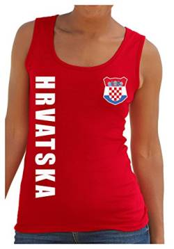 AkyTex Kroatien Hrvatska Damen Tank-Top Name Nummer EM-2021 Trikot Rot S von AkyTex