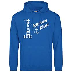 AkyTex Küstenkind Hoodie Meer Marine Kapuzenpullover Sweatshirt (Blau, XXL) von AkyTex