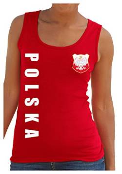 AkyTex Polen Polska Damen Tank-Top Name Nummer EM-2021 Trikot Rot XL von AkyTex