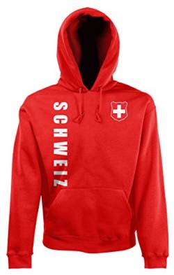 AkyTex Schweiz EM-2020 Hoodie Wunschname Wunschnummer Rot XXL von AkyTex