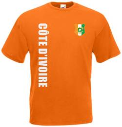 Elfenbeinküste Cote D'Ivoire WM-2022 T-Shirt Trikot Wunschname Nummer Orange M von AkyTex