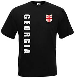 Georgien Georgia EM-2020 T-Shirt Fanshirt Wunschname Nummer Schwarz XL von AkyTex