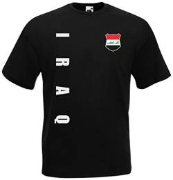 Irak Iraq WM-2022 T-Shirt Trikot Wunschname Nummer Schwarz XL von AkyTex