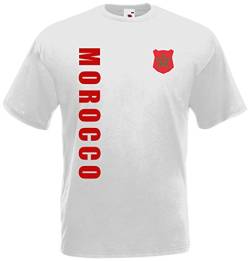 Marokko WM-2022 T-Shirt Trikot Wunschname Nummer Weiß L von AkyTex