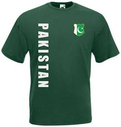 Pakistan WM-2022 T-Shirt Trikot Wunschname Nummer Flaschengrün S von AkyTex