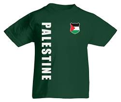 Palästina Palestine WM-2022 Kinder T-Shirt Wunschname Nummer Flaschengrün 140 von AkyTex