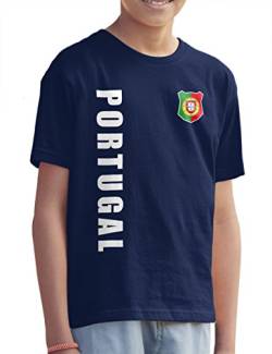 Portugal Kinder T-Shirt Name Nummer EM-2021 Trikot Navyblau 152 von AkyTex