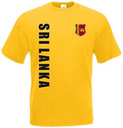 Sri Lanka Ceylon WM-2022 T-Shirt Trikot Wunschname Nummer Gelb XL von AkyTex