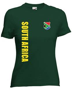 Südafrika South Africa WM-2022 Damen T-Shirt Wunschname Nummer Flaschengrün L von AkyTex